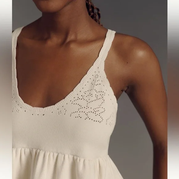 Anthropologie Scalloped Babydoll Pointelle
Sweater Tank - Picture 2 of 4